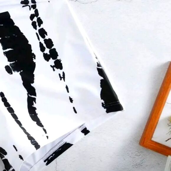 All Over Print Tie Front Boxer Short Bikini Swimsuit, Women's Swimwear sz large - Picture 14 of 15